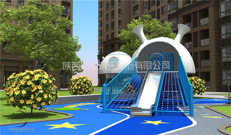 戶外足球造型不銹鋼滑梯